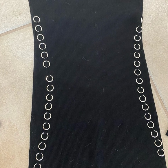 Mugler long sleeve mock neck pierced detail dress - Picture 2 of 4